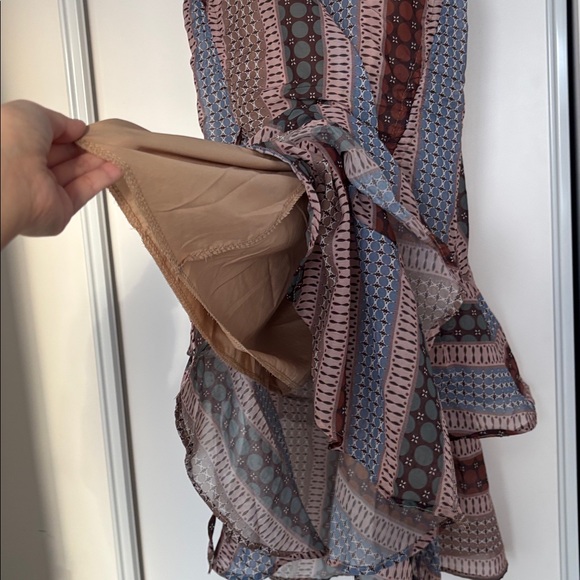 Boho Print Ruffle Hem Mini Dress - Picture 8 of 17